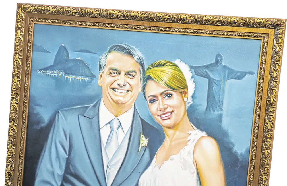 Um artista cearense fez foto-pintura para presentear a futura primeira-dama