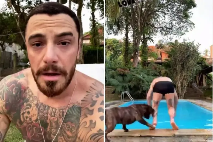 Imagem da notícia: Felipe Titto leva 15 pontos na perna após ser mordido por cachorro