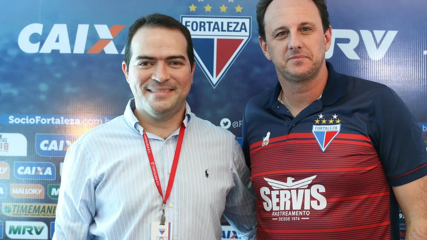 Marcelo Paz, presidente do Fortaleza, e o técnico Rogério Ceni