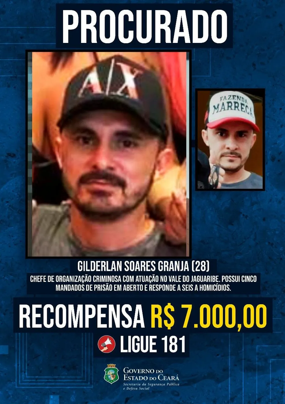 Foragido procurado pela polícia do Ceará
