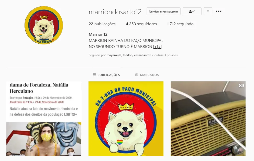 Conta no Instagram possui mais de 4 mil seguidores e deve focar em pautas animais