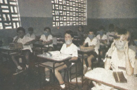 Diretor do colégio no período relembra que o uso de máscara se manteve principalmente durante o primeiro semestre, diminuindo a partir de julho de 1988