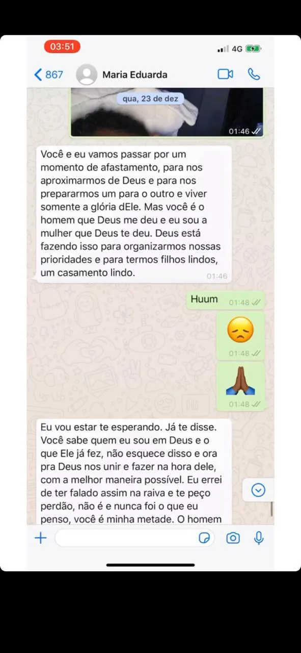 Borel expôs conversas com Duda no vídeo