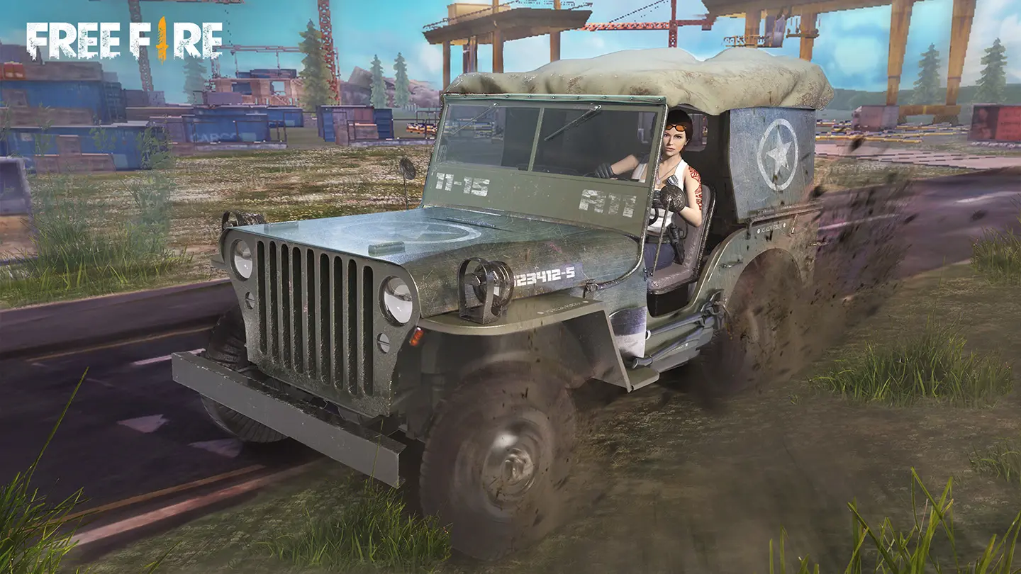 No jogo Free Fire, usuários podem usar carros e motos para derrotar oponentes