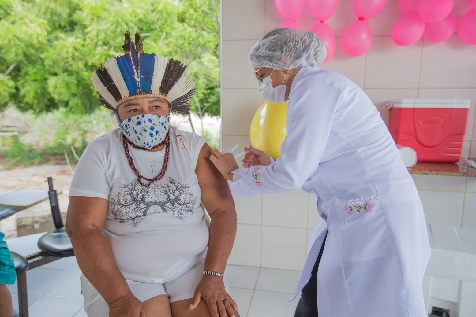 Vacinação na comunidade Jenipapo-Kanindé, em Aquiraz, começou na última semana.