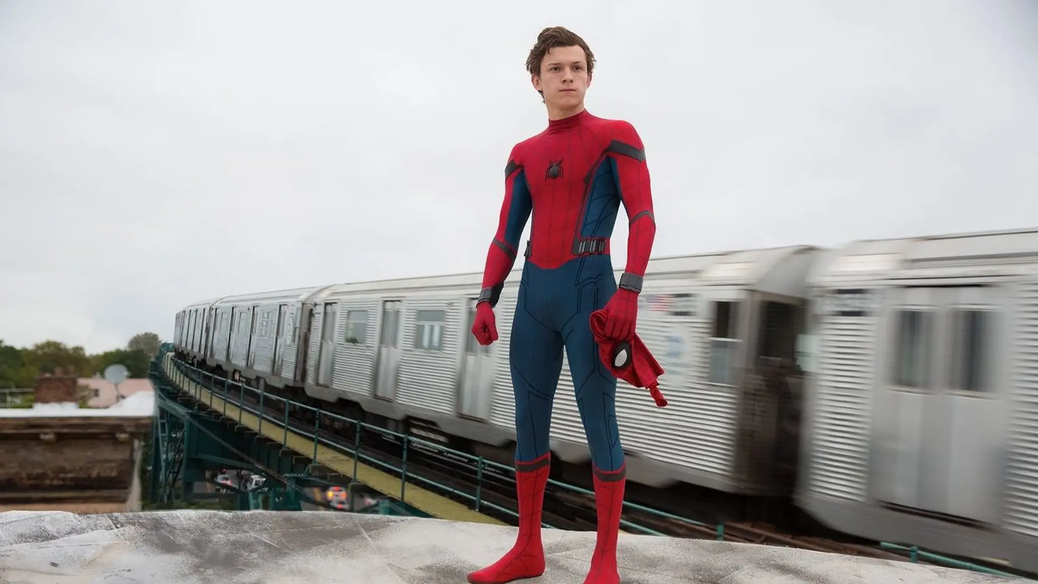 Na foto, o ator Tom Holland, intérprete do Homem-Aranha