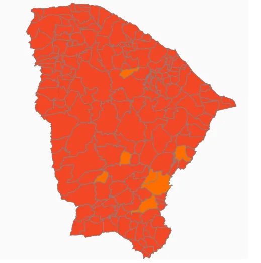 Nenhuma cidade está classificada nos níveis 