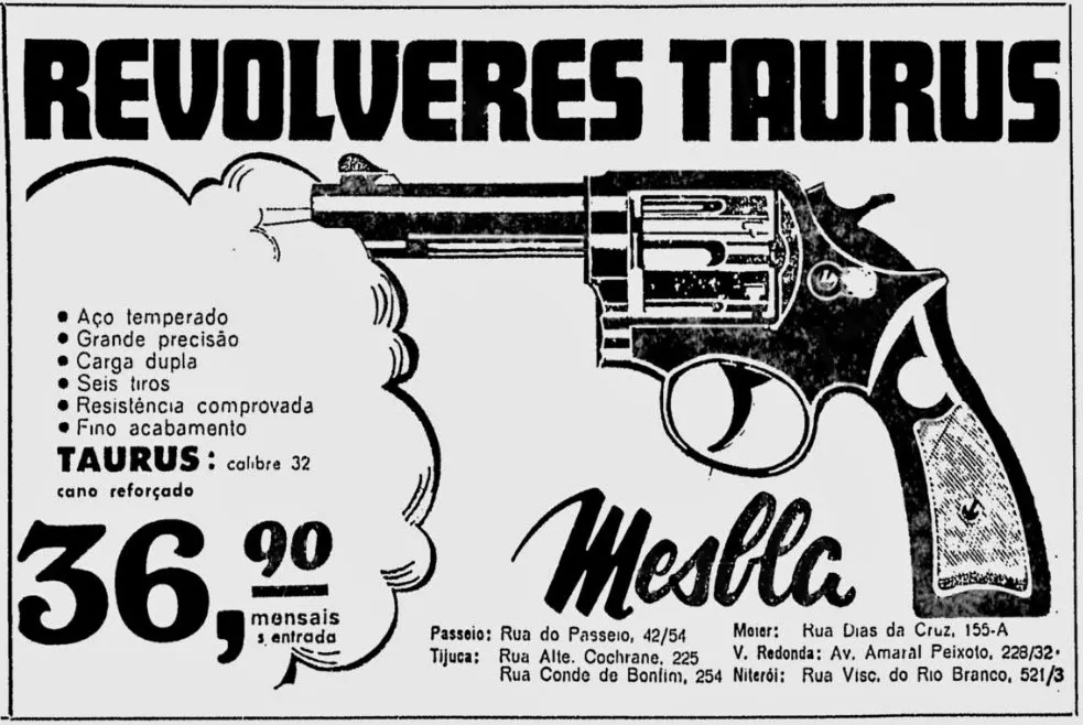 Armas chegaram a ser vendidas em lojas de departamento no Brasil