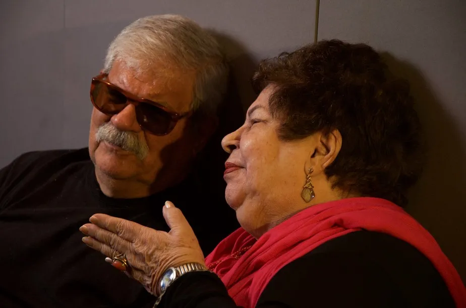 Nana e o irmão Dori Caymmi em estúdio