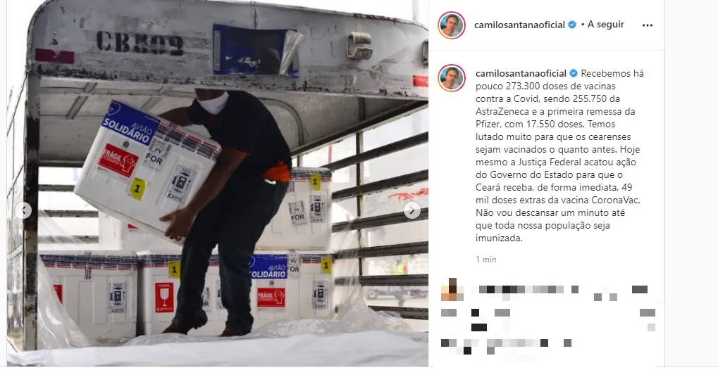 Camilo divulgou a chegada de novos lotes nas redes sociais