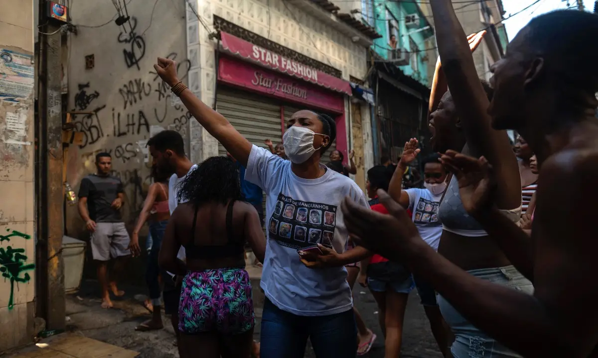 Protesto na comunidade do Jacarezinho