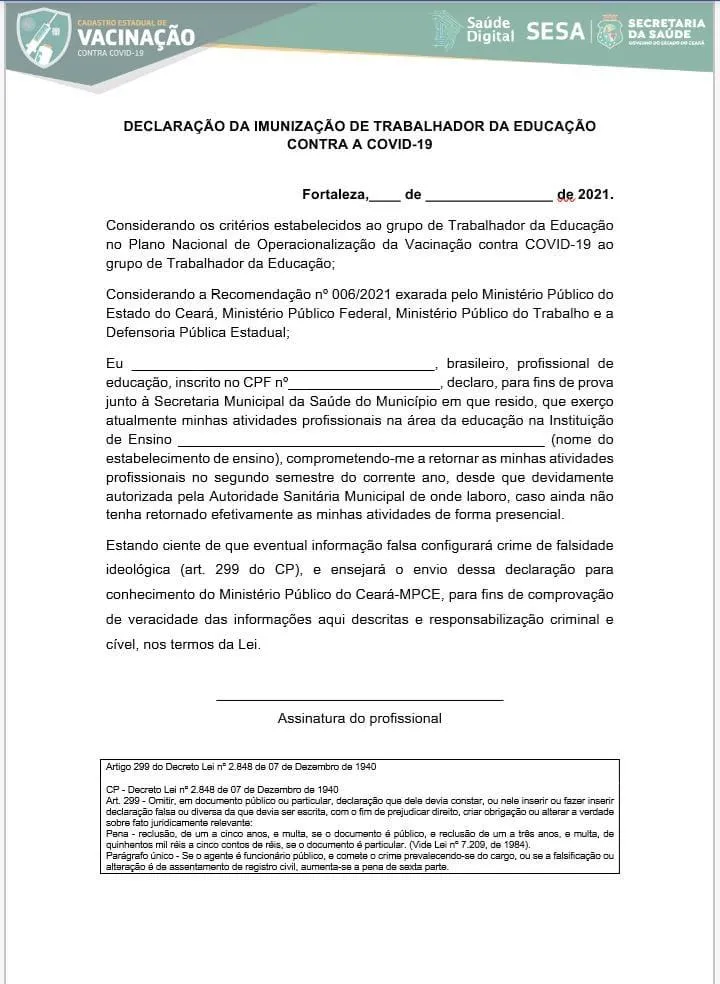 Documento está disponível no site Saúde Digital