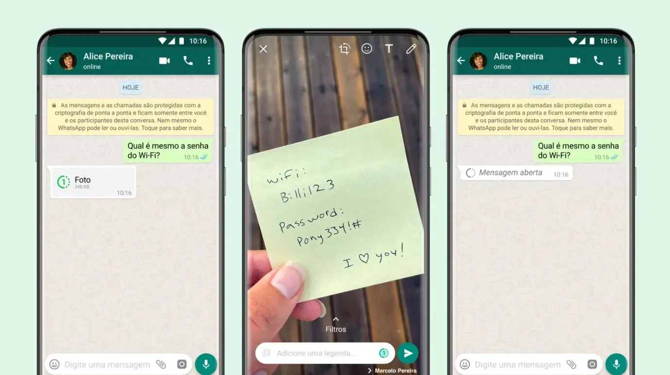 Imagem da notícia: WhatsApp lança recurso para envio de fotos e vídeos que desaparecem após visualização