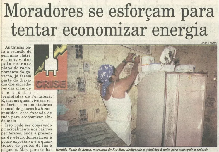 No Serviluz, dona Geralda dormia à luz de velas.