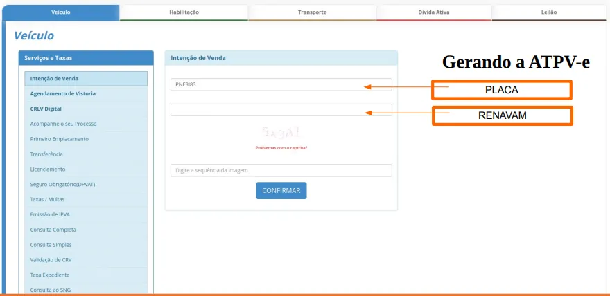 É necessário inserir os dados para demonstrados para gerar o documento