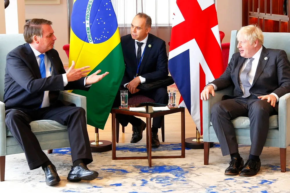 Jair Bolsonaro se encontrou com o primeiro-ministro do Reino Unido, Boris Johnson