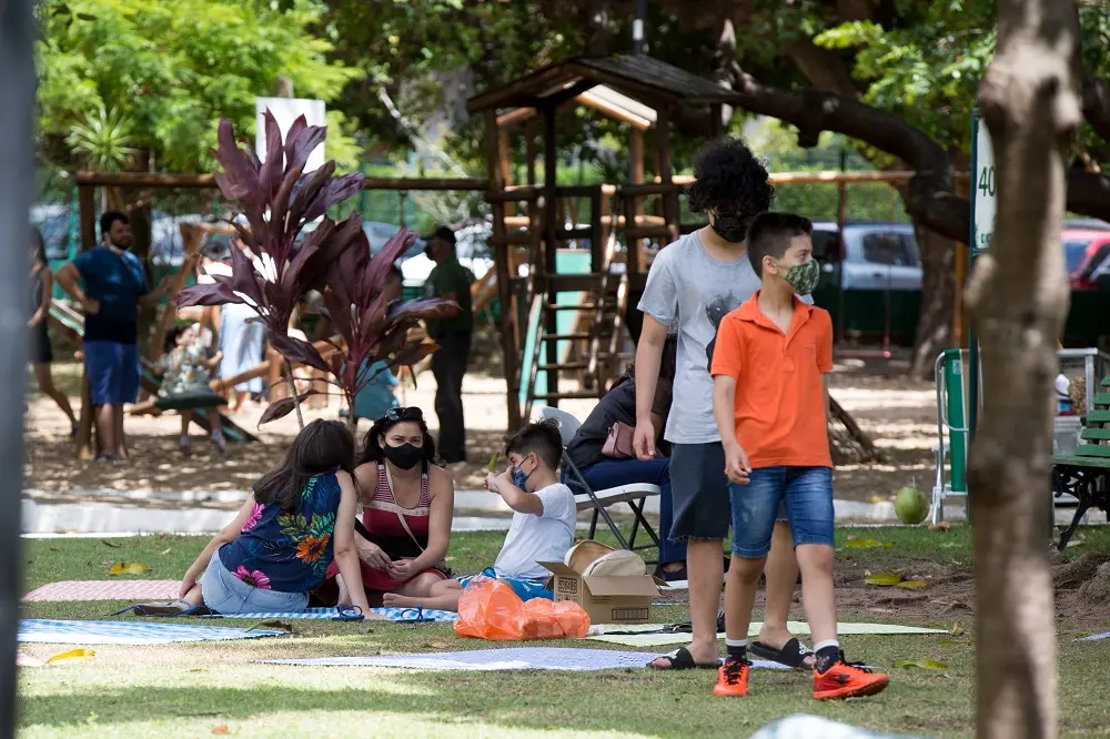 Para além do piquenique, outros espaços chamam a atenção de crianças e familiares, que ocupam o lugar com assiduidade