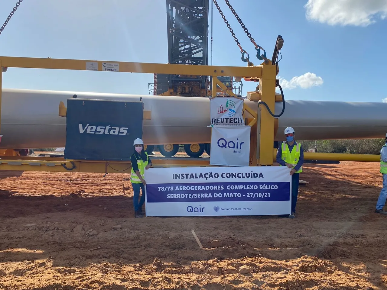 Todas as máquinas foram construídas em parceria com a dinamarquesa Vestas.