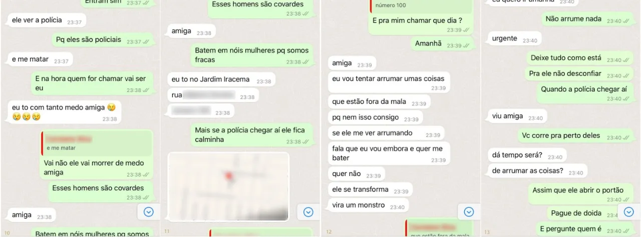 A amiga aconselhou a vítima a correr para perto dos policiais quando eles fossem investigar na casa.