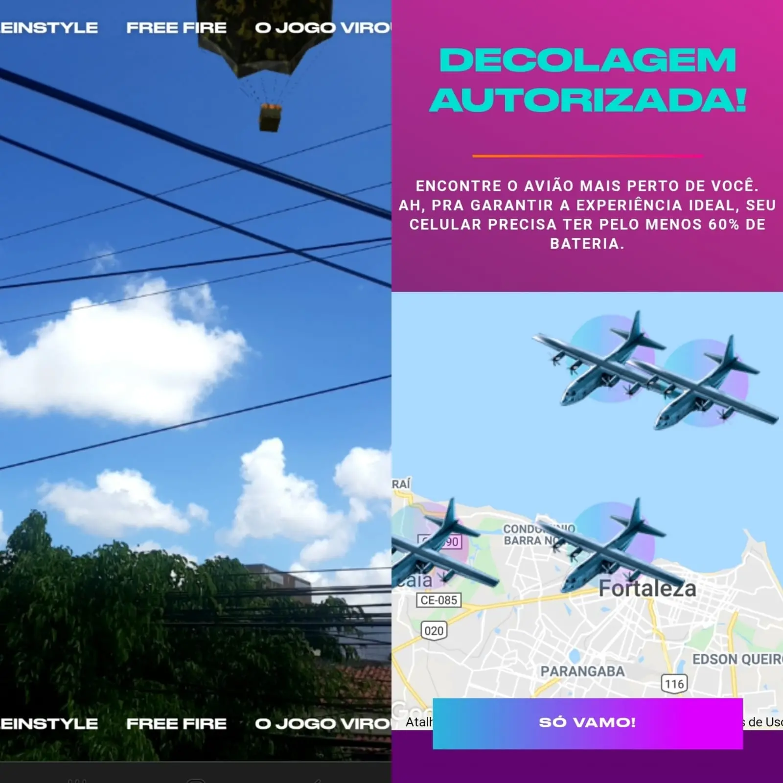 Aviões virtuais jogam airdrops com itens gratuitos para jogadores