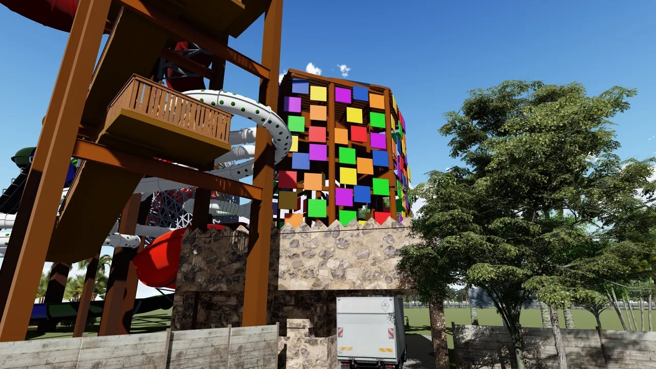 Novo brinquedo tem 13 metros de altura e três toboáguas