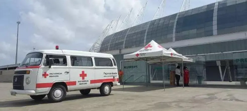 posto de arrecadação montado nas bilheterias da Arena Castelão