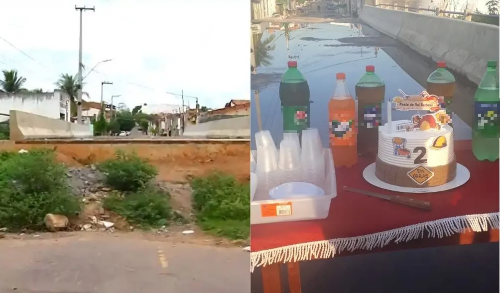 Imagem da notícia: Moradores de Juazeiro do Norte 'celebram' aniversário de obra suspensa há 2 anos no município