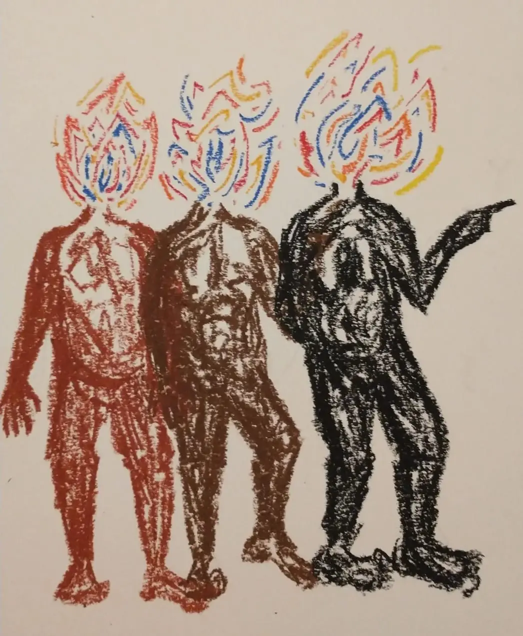 série pôr fogo, caeu, em pastel oleoso