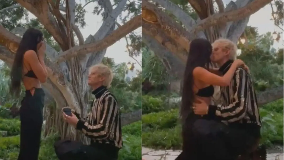 Imagem da notícia: Megan Fox e Machine Gun Kelly ficam noivos e bebem sangue um do outro