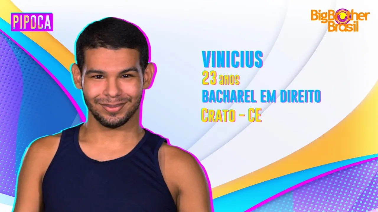 Imagem da notícia: Cearense Vinicius é o 11º participante confirmado do BBB 22; conheça