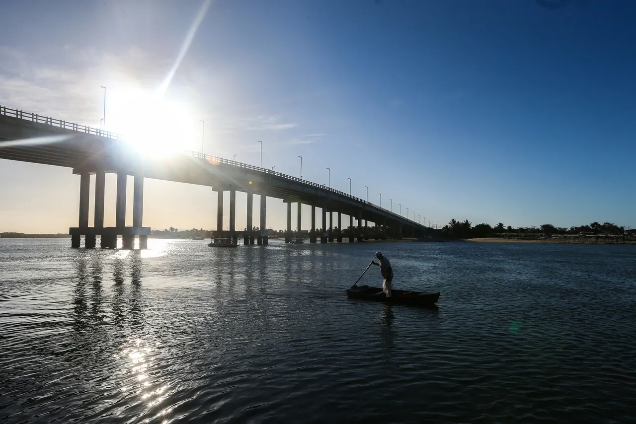 Trecho do Rio Ceará, próximo ao encontro com o mar da Barra do Ceará