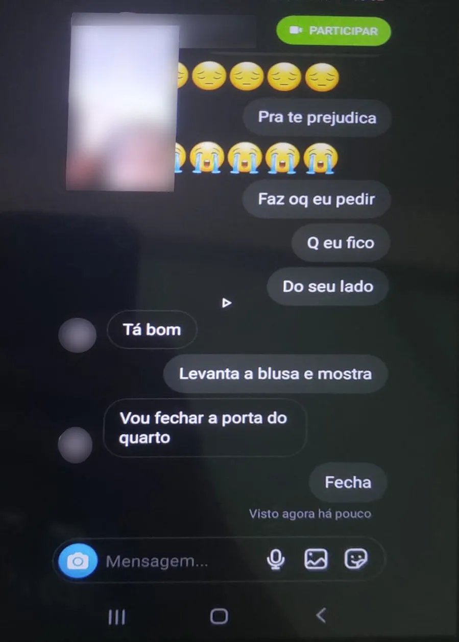 Trecho de conversa do técnico com uma das vítimas.