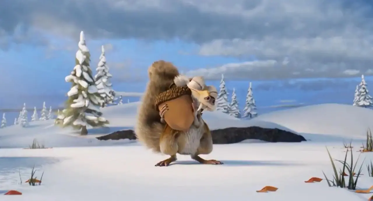 Imagem da notícia: Esquilo Scrat da 'Era do Gelo' finalmente pega a noz em animação de despedida; assista