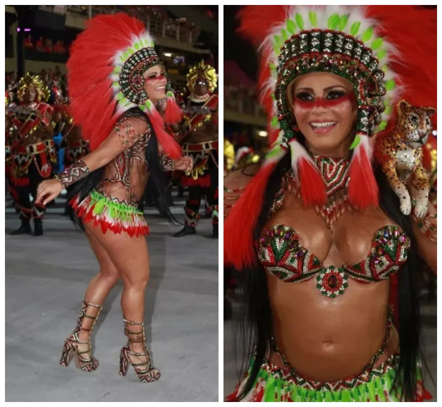 Viviane Araújo desfilou grávida de cinco meses na Salgueiro