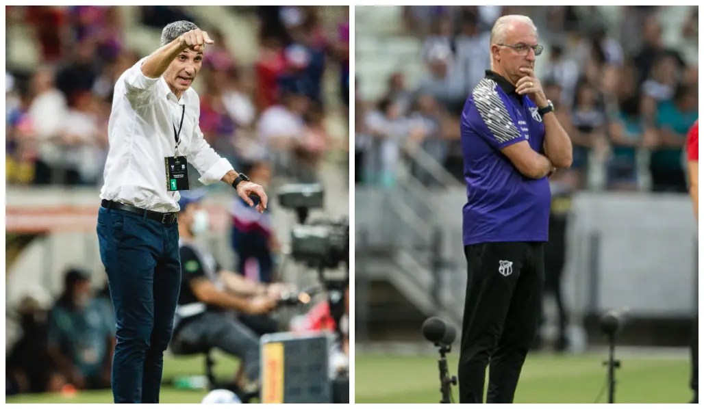 Vojvoda e Dorival à beira do gramado do Castelão