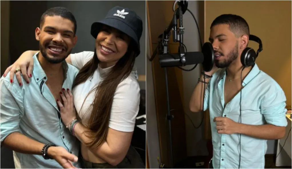 Imagem da notícia: Cearense Vyni grava música com Naiara Azevedo em estúdio e fãs especulam carreira de cantor