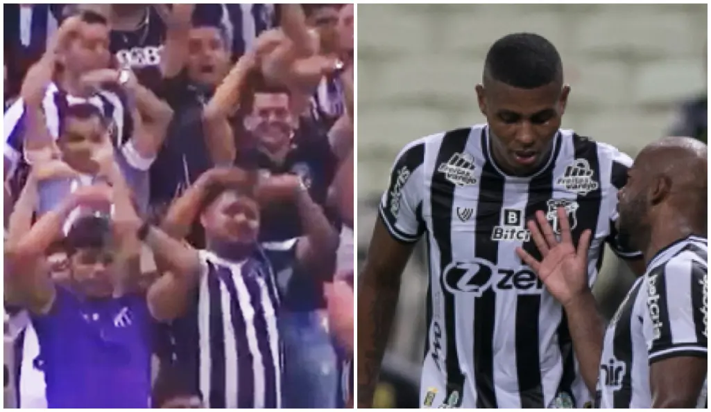 Torcedores ironizando o jogador Cléber