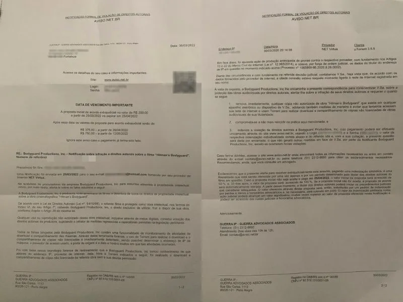 Documentos da notificação chegam para os usuários via e-mail ou carta