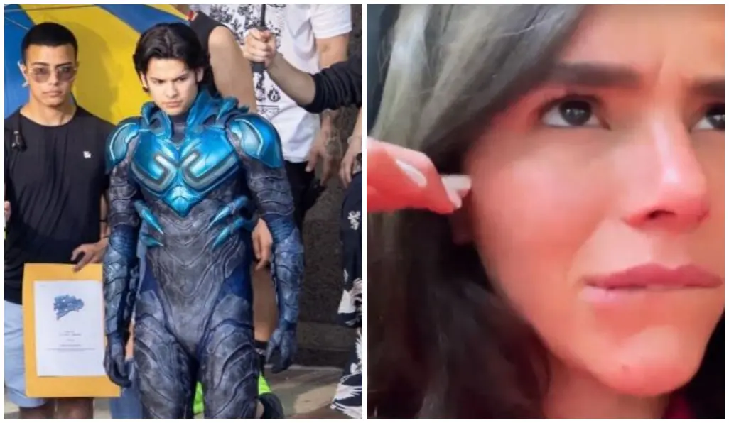 Imagem da notícia: Bruna Marquezine reage a imagens vazadas de par romântico no filme 'Besouro Azul'