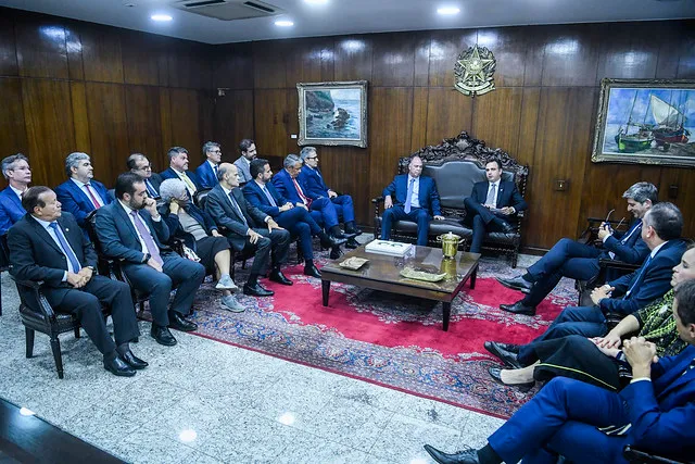 O presidente do Senado, Rodrigo Pacheco, recebe os secretários de Fazenda dos Estados que são contrários às mudanças