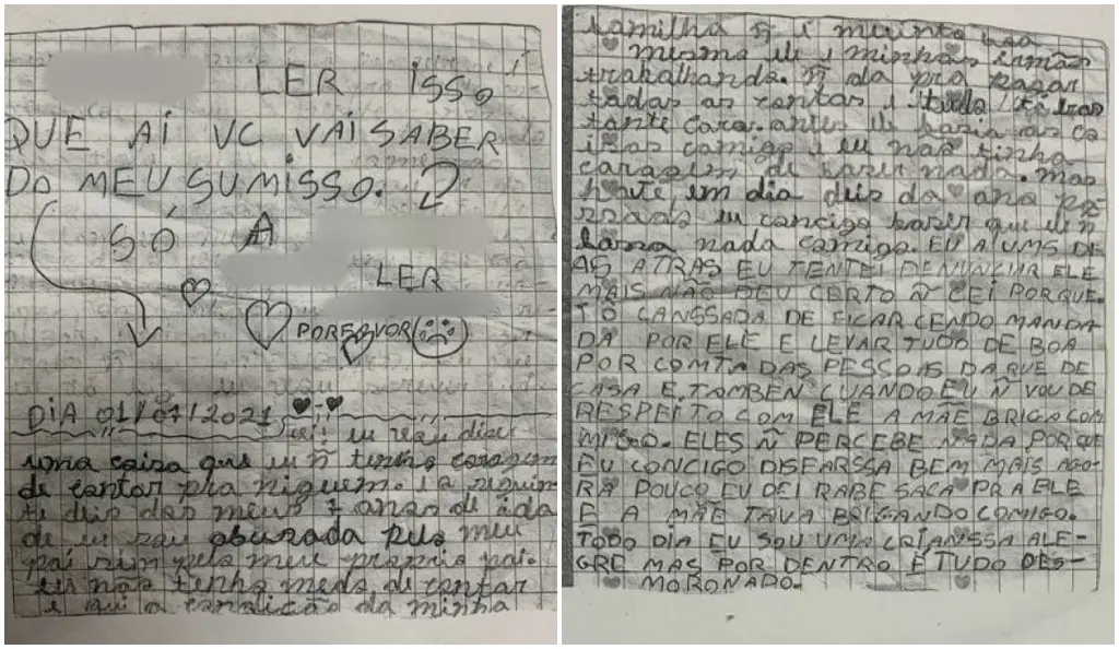 Imagem da notícia: Menina de 12 anos escreve carta denunciando pai por estupro em Caucaia, e ele é preso