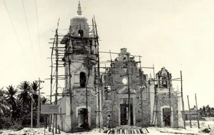 Obra de recuperação do templo promovida pelo Iphan, entre 1983 e 1984.