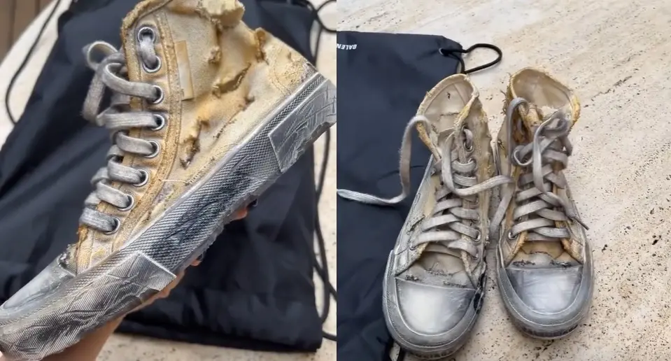 Imagem da notícia: GKay compra tênis modelo destruído de R$ 10 mil da Balenciaga: 'por essa nem vocês esperavam'
