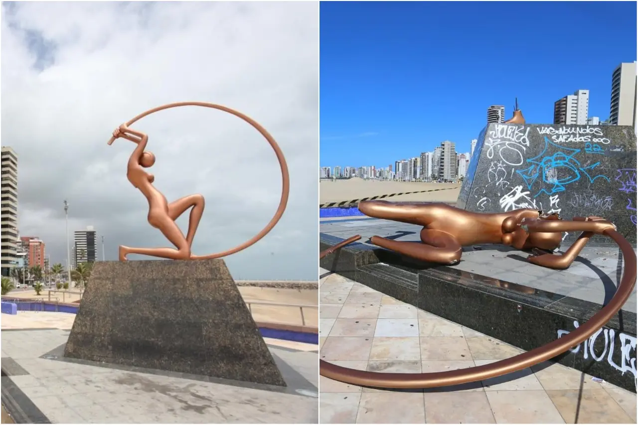 Imagem da notícia: Estátua Iracema Guardiã é restaurada e será devolvida à Praia de Iracema 2 meses após cair