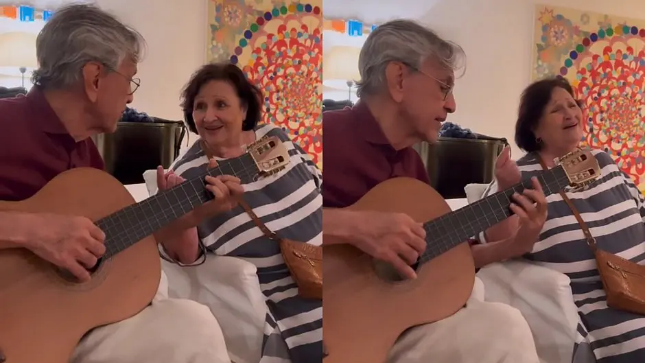 Imagem da notícia: Caetano Veloso e mãe de Paulo Gustavo cantam juntos em espanhol; veja vídeo