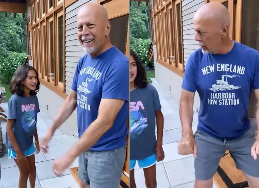 Imagem da notícia: Bruce Willis dança com filha após diagnóstico de afasia