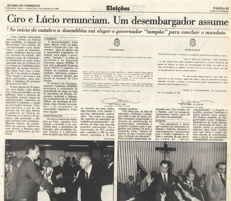 Ciro e Lúcio deixam o Governo do Ceará