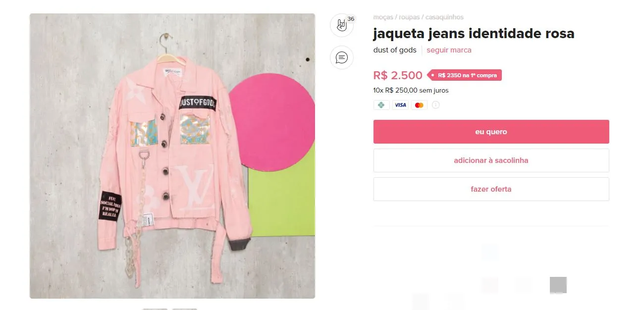 Jaqueta é o item mais caro vendido por Jade