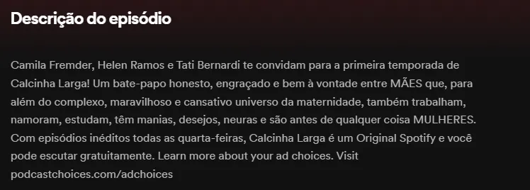 Descrição do primeiro episódio do 