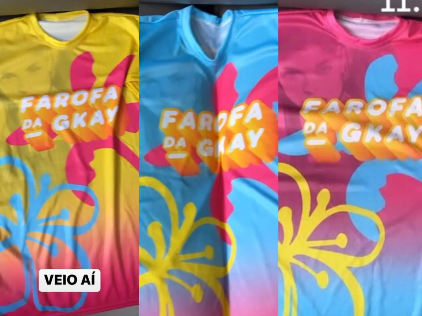Abadás são das cores amarelo, azul e rosa